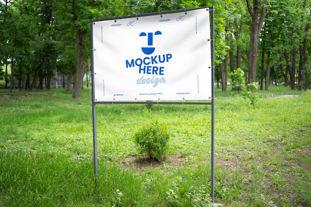 PSD advertising in a park mockup