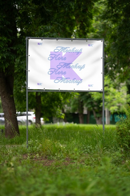 PSD advertising in a park mockup