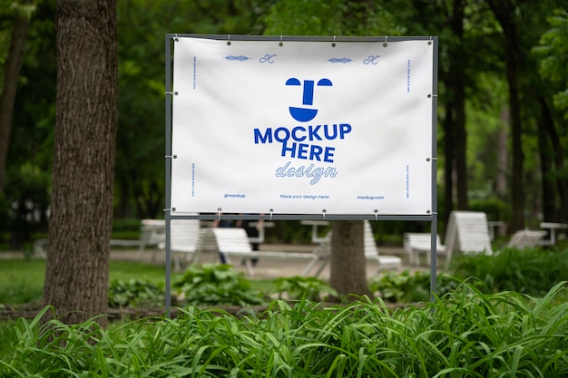 PSD advertising in a park mockup