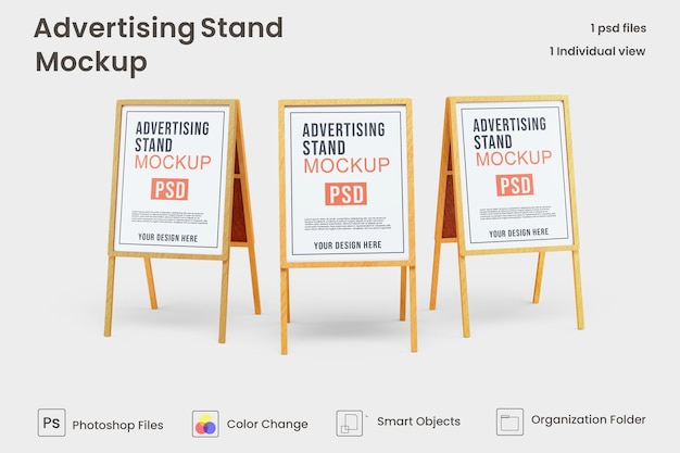 広告スタンドバナーモックアップデザインプレミアムpsd