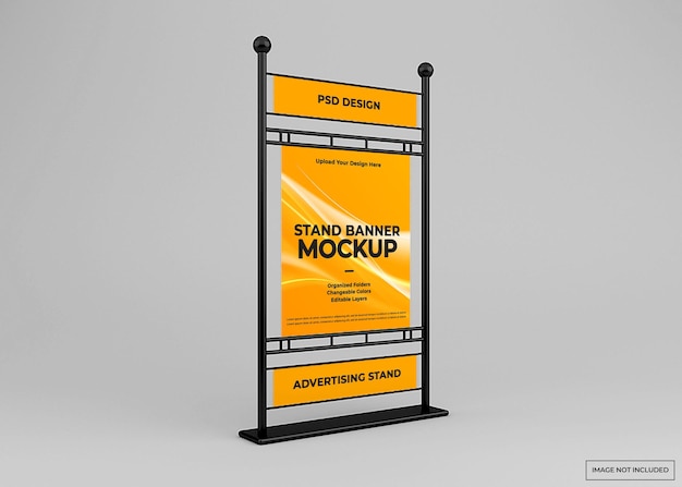 Advertising stand banner mockup design