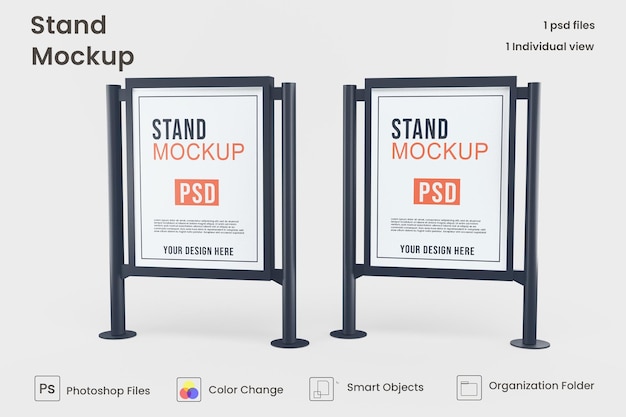 PSD advertising stand banner mockup design