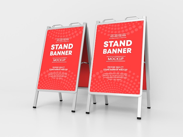 Advertising Stand Banners Mockup