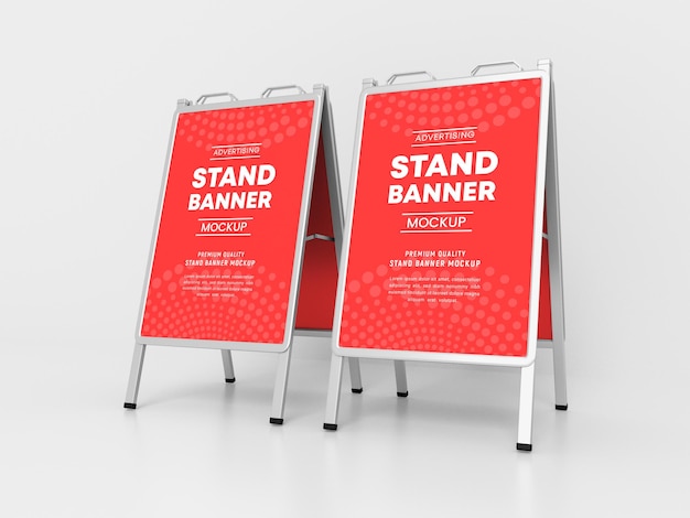 Advertising stand banners mockup