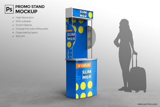 Advertising stand mockup design isolate