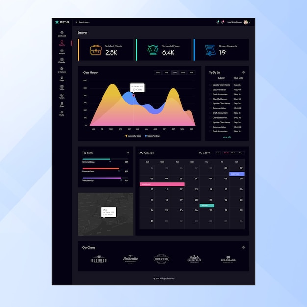 Advocaat dark admin template