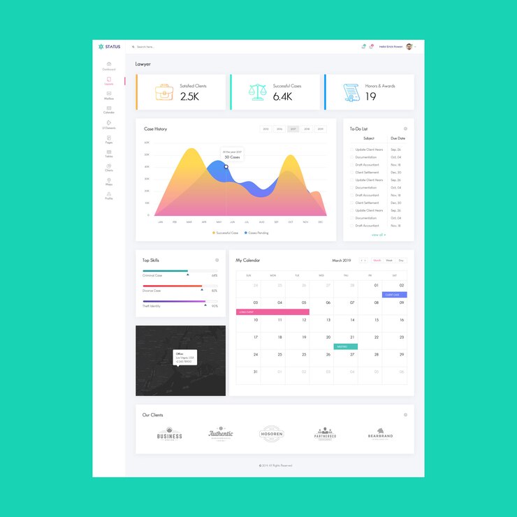 PSD advocaat light admin template