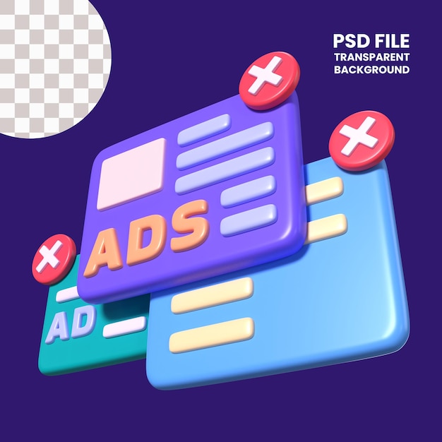 PSD adware 3d illustration icon