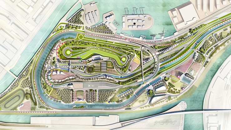 PSD aerial view of a race track