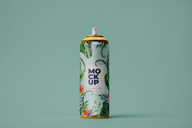 PSD aerosol fles mockup ontwerp