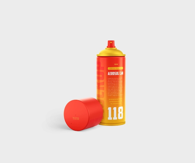 PSD aerosol kan mockup psd sjabloon