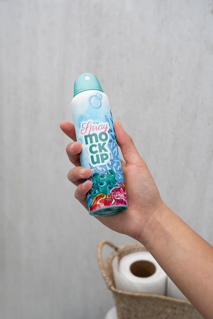 Aerosol spray container mockup