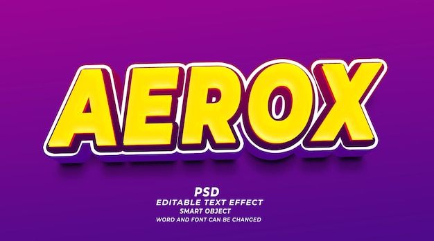 Aerox 3D 編集可能なテキスト効果 Photoshop PSD スタイル