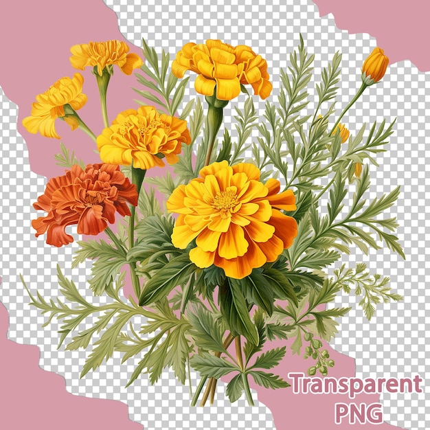 PSD 美学 美しい 植物学 的 な イラスト 透明 な 背景 の 色々 な 花束