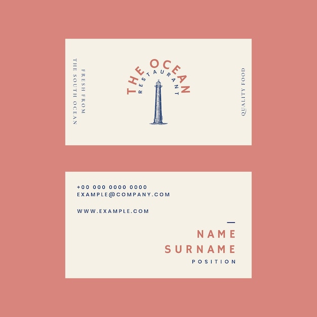 Aesthetic business card template psd for restaurant, remixed from public domain artworks