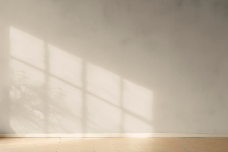 PSD aesthetic empty wall mockup psd