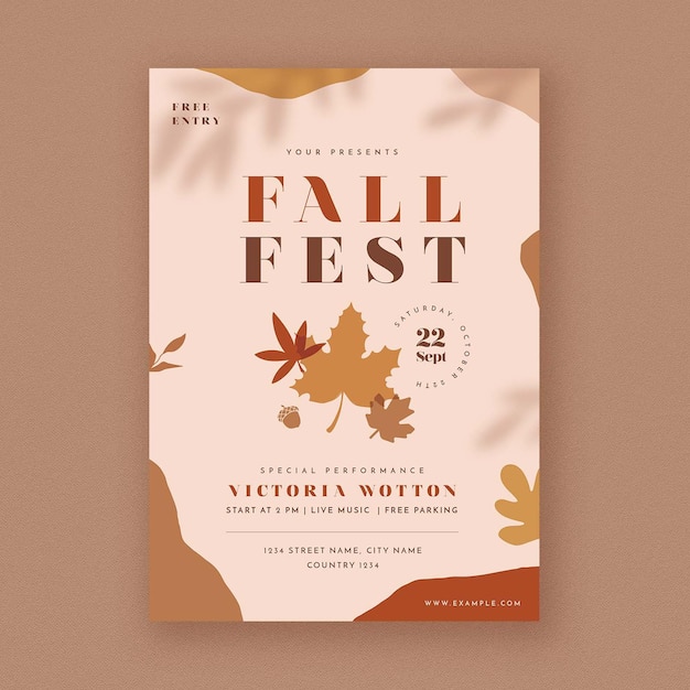 PSD aesthetic fall festival flyer
