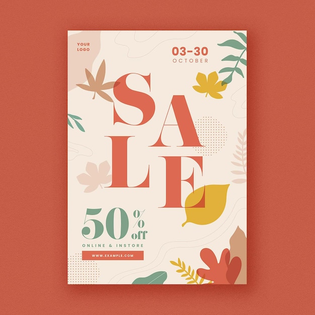 PSD aesthetic fall festival sale flyer