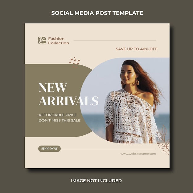 Modello modificabile post instagram social media collezione moda estetica psd premium