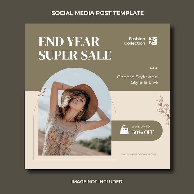 Aesthetic fashion collection social media instagram post editable template Premium Psd