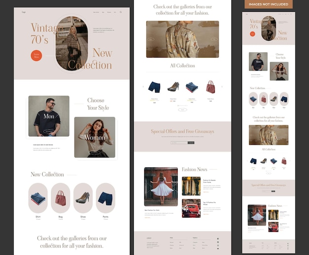 PSD aesthetic fashion website template