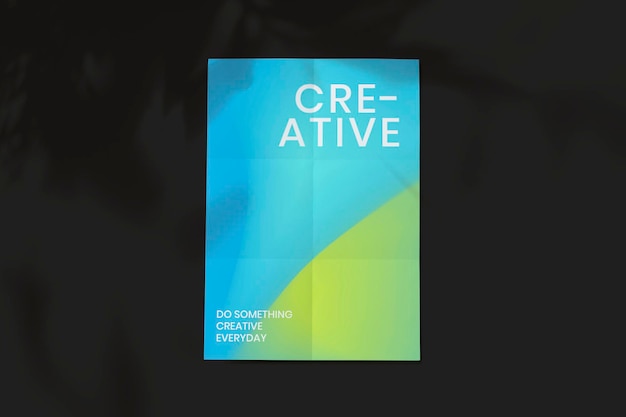 Aesthetic gradient poster mockup psd