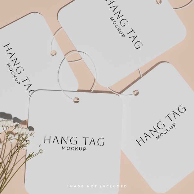 PSD aesthetic hang tag mockup