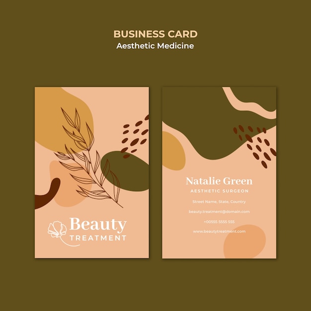 Aesthetic medicine business card template