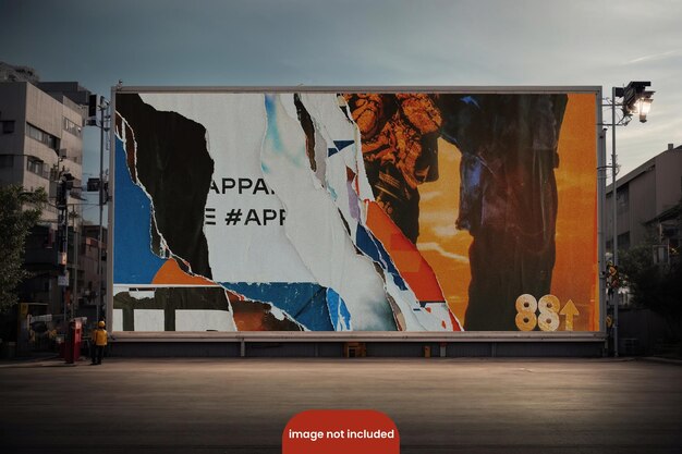 Aesthetic psd billboard mockup with high rise building