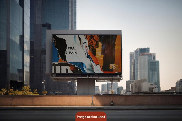 PSD aesthetic psd billboard mockup with high rise building