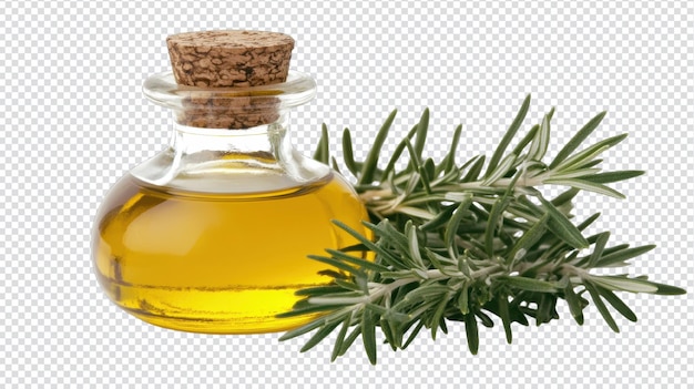 aesthetic small bottle of olive oil with fresh sprig ideal for culinary and home decor use in food photography and styling