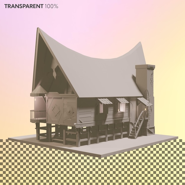 PSD aesthetic wooden house