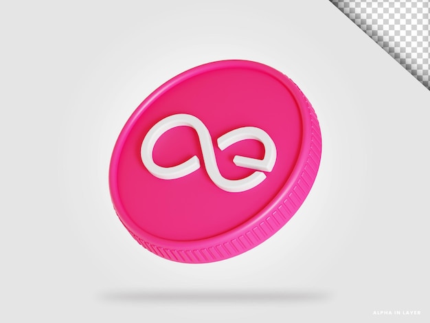 เหรียญคริปโตเคอร์เรนซี Aeternity ae เรนเดอร์ 3 มิติ
