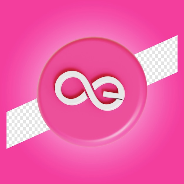 PSD aeternity cryptocurrency symbol logo 3d illustration