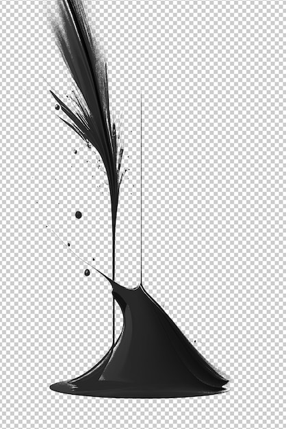 PSD afbeelding van een explosie van zwarte inkt
