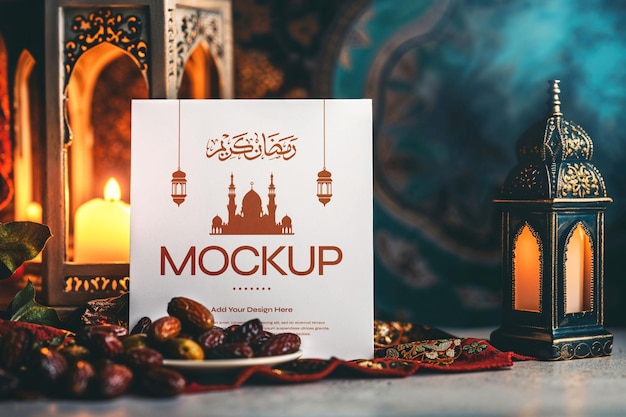 Afdrukken van ramadan card mockup