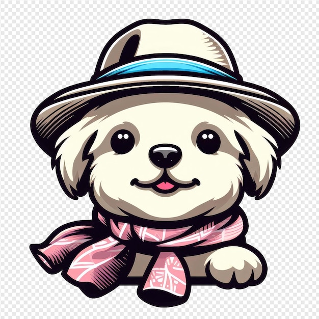 PSD affable doggy png sticker