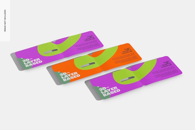 Afgeronde Hoek Brochures Mockup, Perspectief
