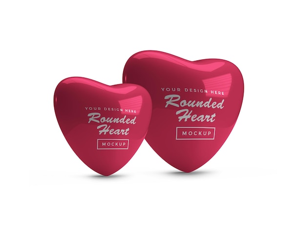 PSD afgeronde valentine heart mockup design