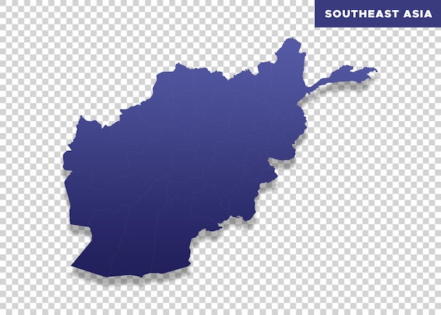 afghanistan map on transparent background