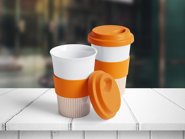 PSD afhaalkoffiebeker mockup gratis