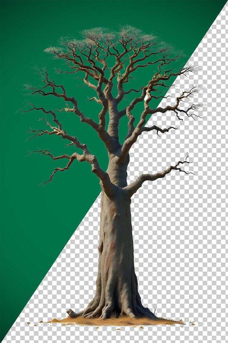 PSD afircan big tree transparent image ai generted