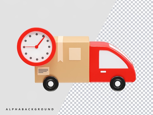 Afleveringsicoon 3D-illustratie doorzichtig element