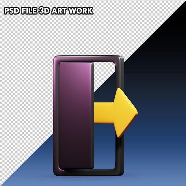 PSD afmelden 3d pictogram