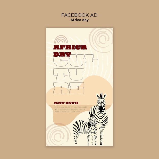 Template di facebook per la celebrazione della giornata dell'africa