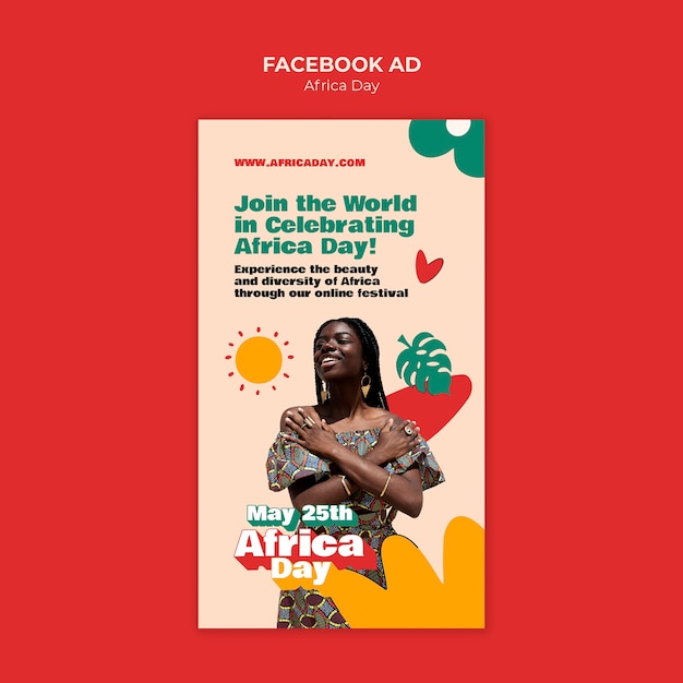 아프리카의 날 축하 페이스북 템플릿