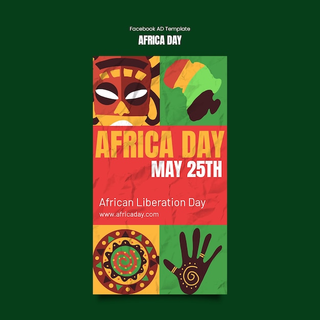 PSD africa day celebration facebook template