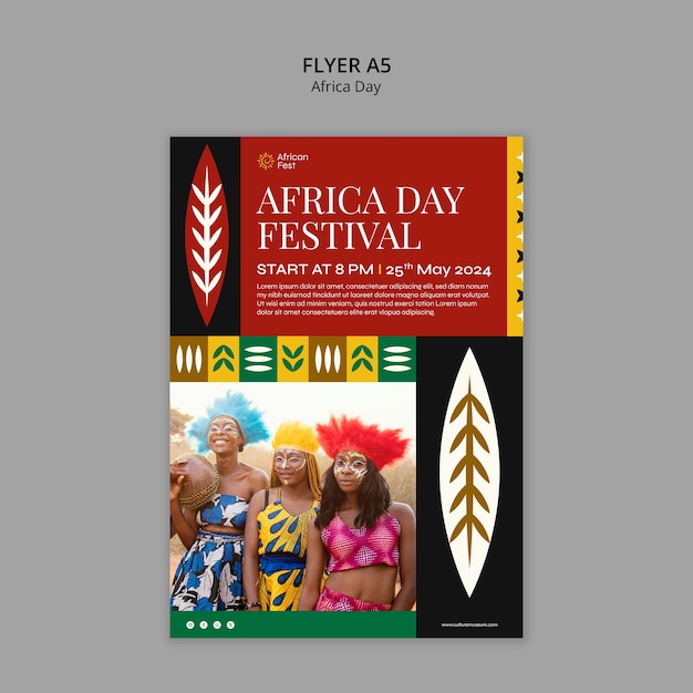 PSD africa day celebration poster template