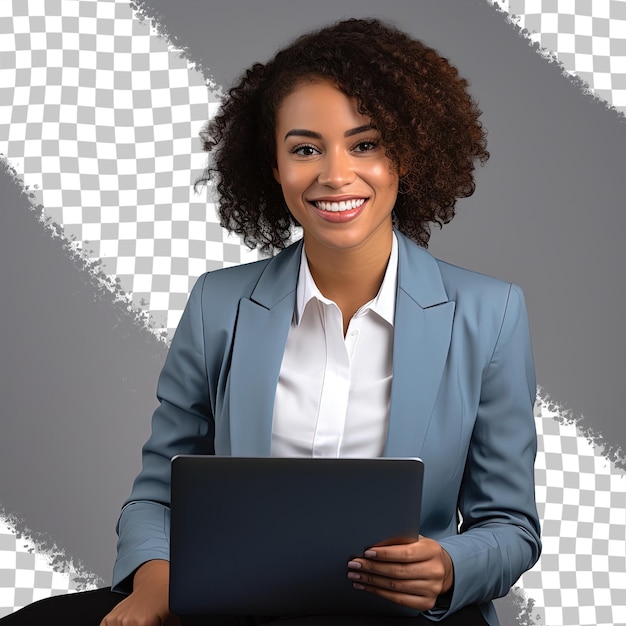 PSD african american corporate lawyer woman working in office with tablet pc