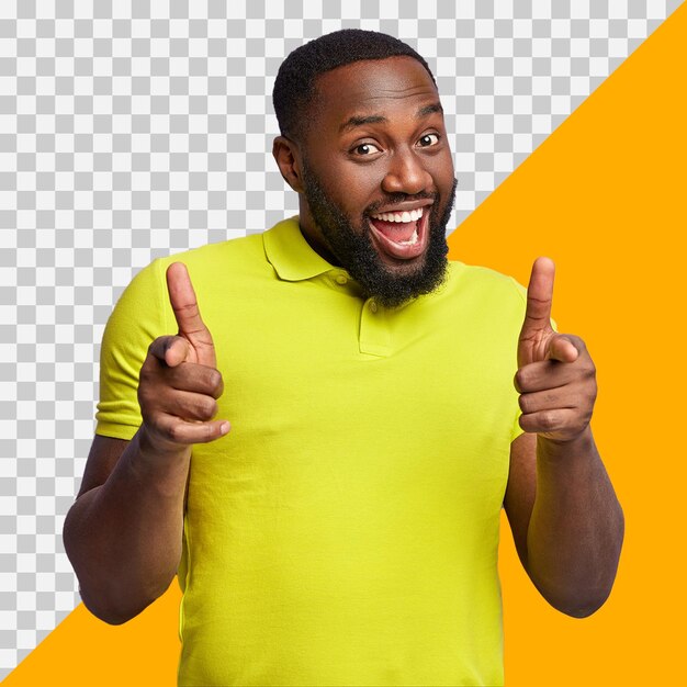 PSD african american man with yellow tshirt